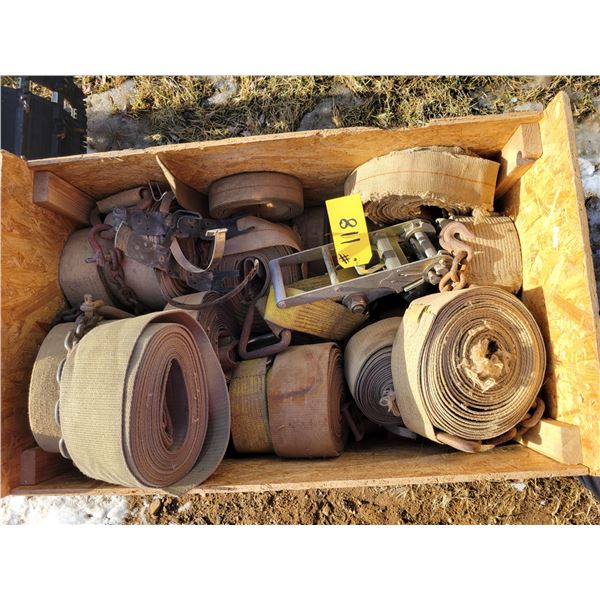 Large qty of tie down straps, 4" - 3" various lengths