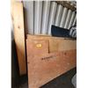 Image 2 : 1 sheet 3/8" plywood - has chunks cut out; four 3/4" x 7" x 7' boards; 5 sheets 3/8" plywood; 9 shee