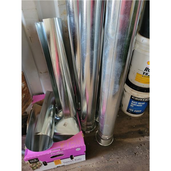 New 7 lengths of 5" duct pipe; 5" elbows; heat vents