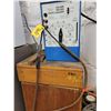 Image 1 : 295 AMP electric welder with cables; leather rod pouch; chipping hammer; wood cabinet 22" x 28" x 37