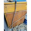 Image 5 : 295 AMP electric welder with cables; leather rod pouch; chipping hammer; wood cabinet 22" x 28" x 37
