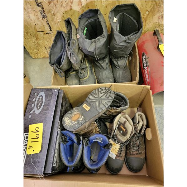 2 pairs of Men's DAKOTA steel toed boots, new, size: 8 - 8-1/2 EEE; 2 pair Men's used DAKOTA steel t