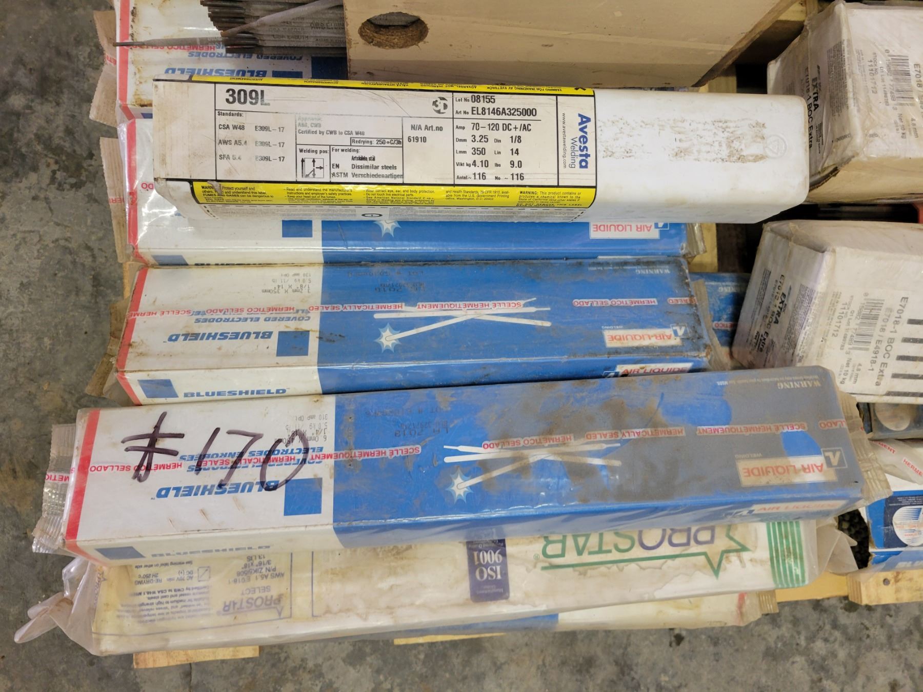 Blue Lab Rods Different Sizes Large quantity of welding rods, different sizes