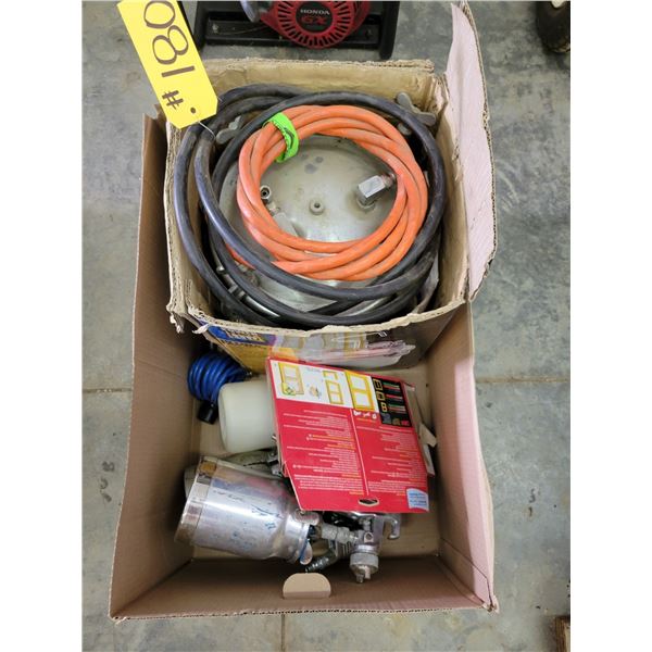 Spray paint container 10 L; 3 spray paint guns; Misc.