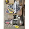 Image 1 : 12-volt  WARN winch 2000 lbs., needs repair; CHAMPION winch wiring brackets
