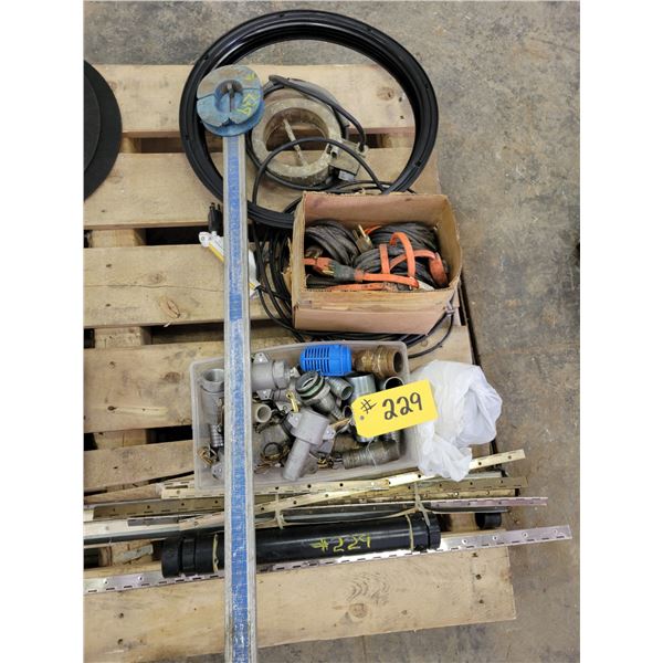 Hinges; small quick couplers steel; belt measurer; heat tape; tank heater