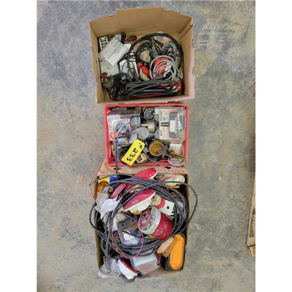 Numerous amounts trailer lights; auto gauges - switches; Snap-On timing light; vacuum gauges