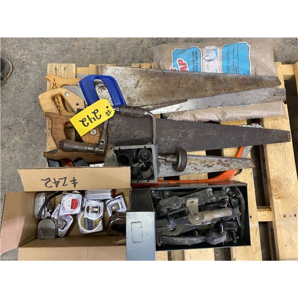 Hand saws; tape measures; Misc.