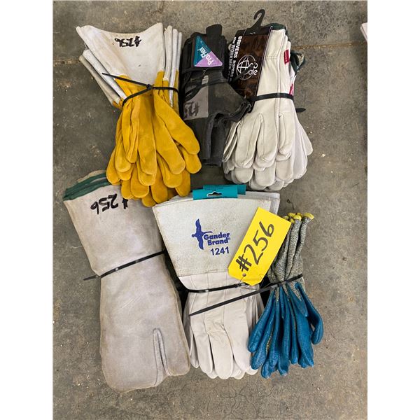 Leather gloves; welding gloves