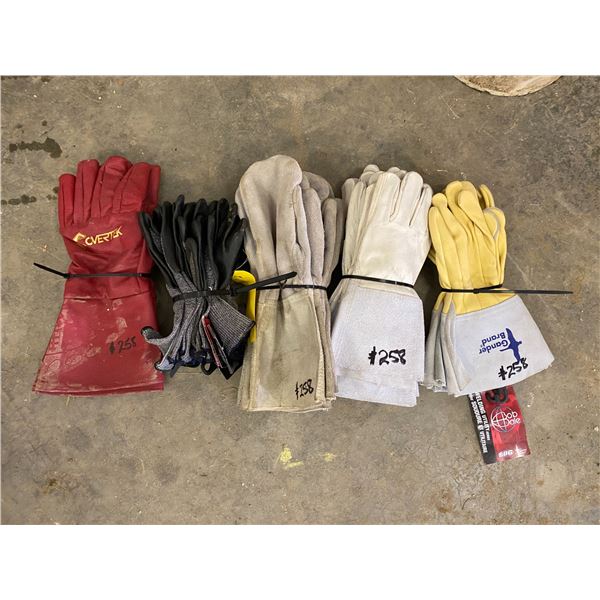 Leather gloves; welding gloves