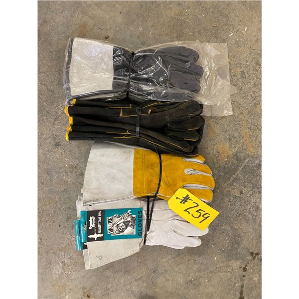 Leather gloves; welding gloves