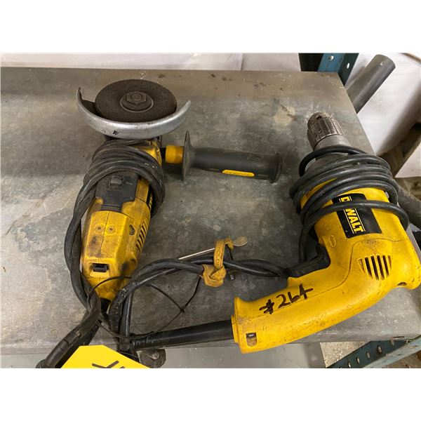1/2" drill; angle grinder