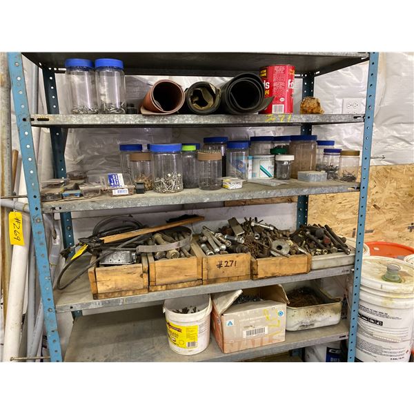 Quantity nails, bolts;  casket rubber