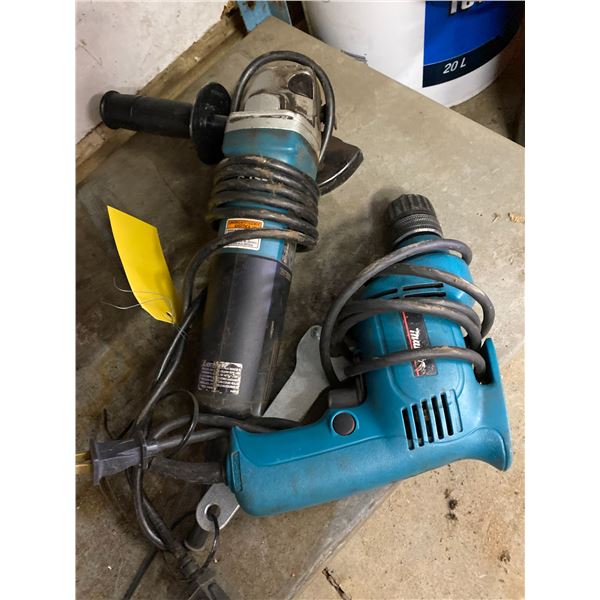 1/2" drill; angle grinder