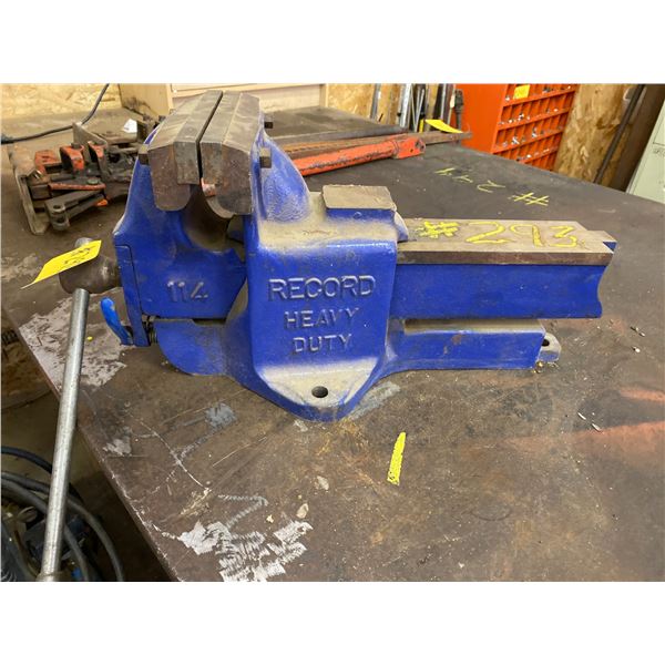 Lots 292, 293 & 294 are a Group Lot- Record vice heavy duty, 8" jaw, 9" opening, has slide lock to o