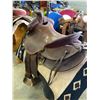 Image 2 : Western saddle c/w saddle blanket, seat is 15” & gullet is 6 1/2”