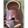 Image 6 : Western roping saddle, 1901 - 16 c/w saddle blanket, seat is 15 1/4” & gullet is 8”