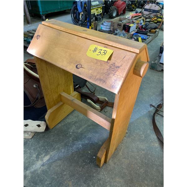 Wood saddle stand