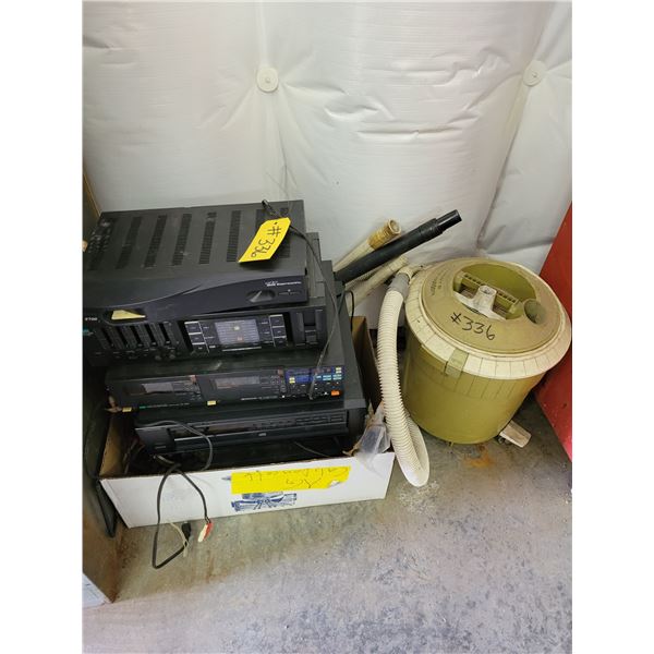Stereo system - no speakers; vacuum cleaner