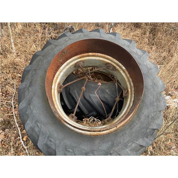 Lot 16 & 16A are a Group Lot- Tractor tires, size: 15 - 34, spacer rims 33-1/2"