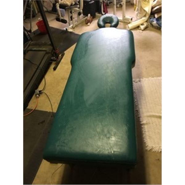 Electric massage table:  74" x 28" + face rest = additional 10", leg rest, good condition, no rips o