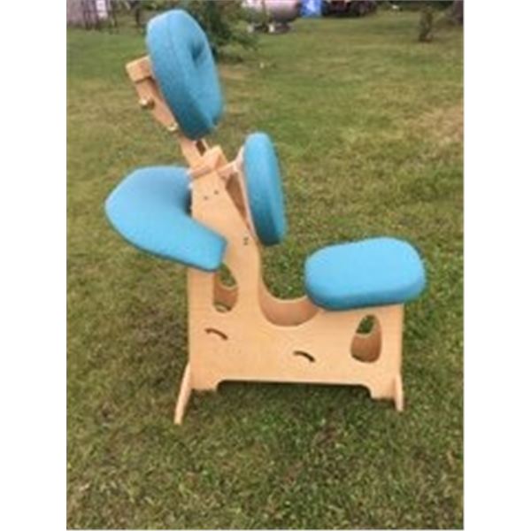 Portable massage chair: Pinel Fine Wood Products Midas touch custom built (maple), with face rest, a