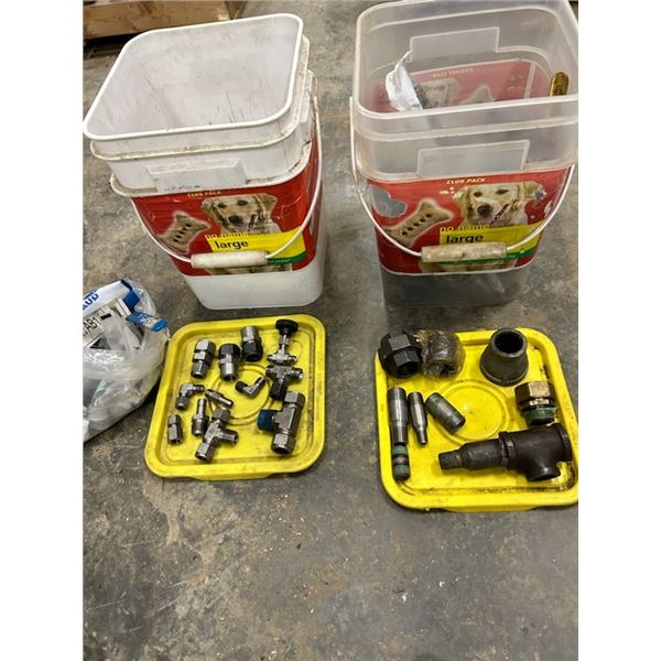 Qty of various stainless steel fittings, compression fitting various sizes, and qty of pipe fittings