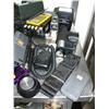 Image 4 : Lot of: 9 cameras; stereo cassette player; flash attachments; and various related items (94)