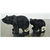 Image 1 : Lot of 2 carved black bears (made from soapstone?)- 2-1/4" & 1-3/4" tall