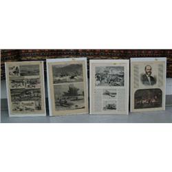 Lot of 4 various pictorials from Frank Leslie's newspaper and Harper's Weekly and the London News, 1