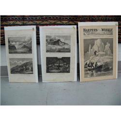Lot of 3 pictorials from Harper's Weekly 1886 regarding Alaskan Native life (86)