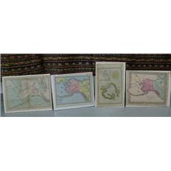 Lot of 4 antique, colored, old maps of Alaska (86)