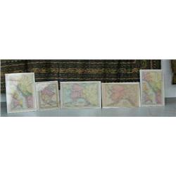 Lot of 5 old, colored maps of Alaska (86)
