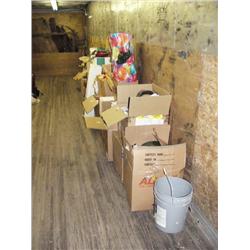 Large lot of: Christmas decorations, old records, etc.- approx. 20 boxes (104)