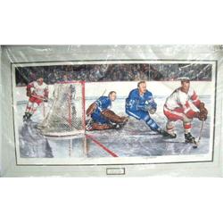 Signed and numbered hockey print- signed by 3 different hockey players (101)