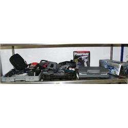 Lot of: 4-1/2" angle grinder, 1/2" air impact wrench, Craftsman stapler, Black & Decker Bull's Eye s