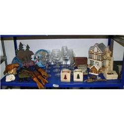 Lot of: 6 Brandy sniffer type glasses, 3 long stem wine glasses, 3 champagne glasses, bear welcome s