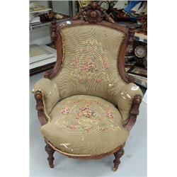 Eastlake American walnut armchair ca. 1860 (101)