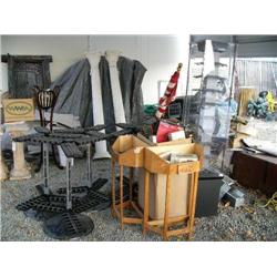 Lot of: fishing rod stands, display fixtures, etc.
