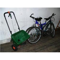 Fertilizer spreader, Mt. Storm Roadmaster bike, Mt. Fury Roadmaster bike (101)