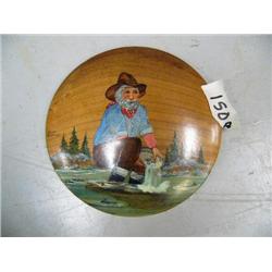 CHOICE on 9 painted wood plaques by Betty Morhison signed: gold panner (104)