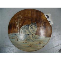 CHOICE on 9 painted wood plaques by Betty Morhison signed: wolf (104)