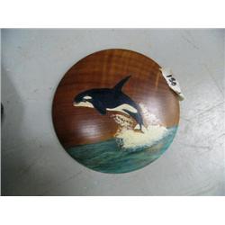 CHOICE on 9 painted wood plaques by Betty Morhison signed: killer whale (104)