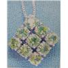 Image 1 : Peridot Pendant and Chain 14 K white gold- peridcot are round, faceted, approx. 2.50 carats, transpa