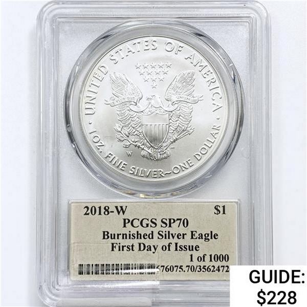 2018-W American Silver Eagle PCGS SP70 1st Issue