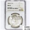 Image 1 : 1883-CC Morgan Silver Dollar NGC MS62