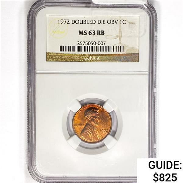 1972 DDO Lincoln Memorial Cent NGC MS63 RB