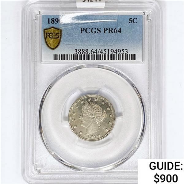 1890 Liberty Victory Nickel PCGS PR64