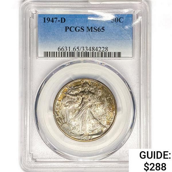 1947-D Walking Liberty Half Dollar PCGS MS65