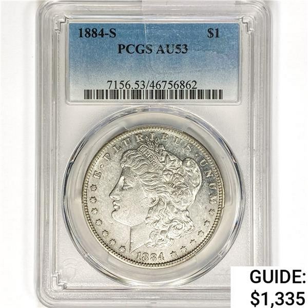 1884-S Morgan Silver Dollar PCGS AU53